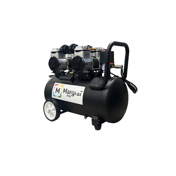 COMPRESSORE SILENZIATO CON DOPPIO MOTORE MOD. MGI COMPRESS - 50 lt